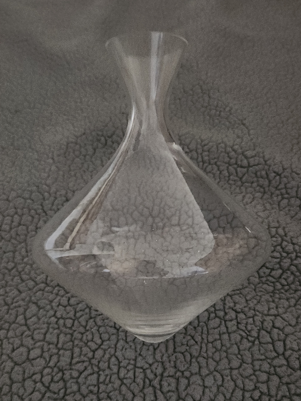 Clear Glass Vase 9 Inches Tall Wide Bottom